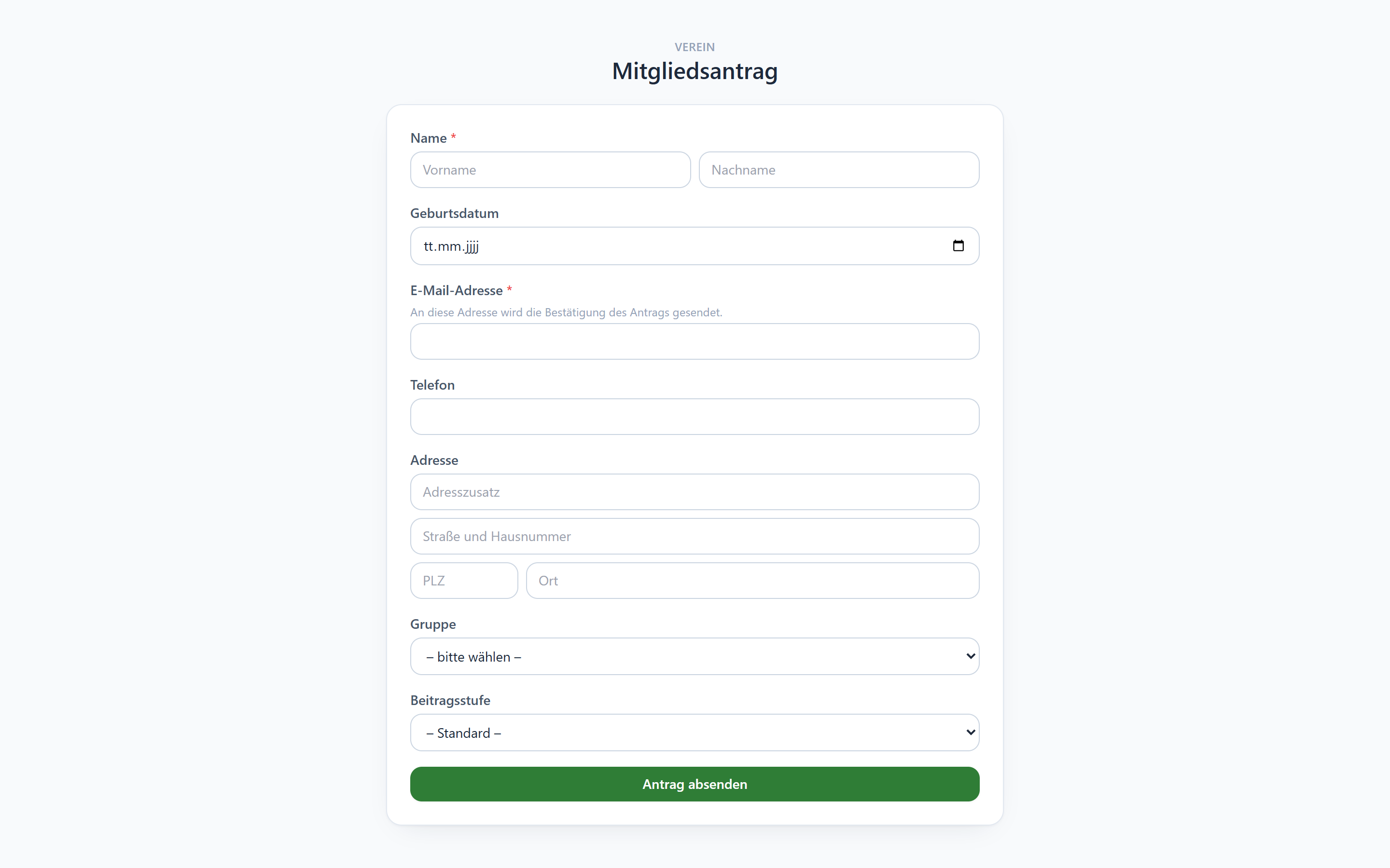 Öffentliches Mitgliedsantrag-Formular